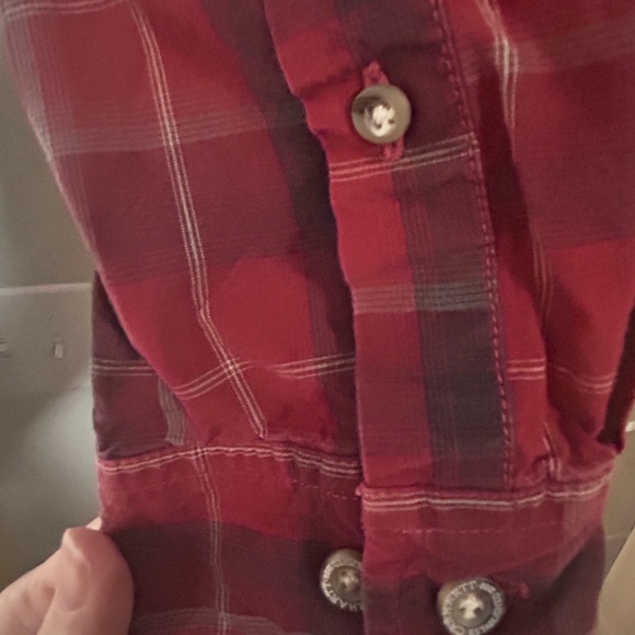 Mens XL Carhartt Button Up Flannel Shirt Red Striped 100% Cotton - Picture 6 of 6